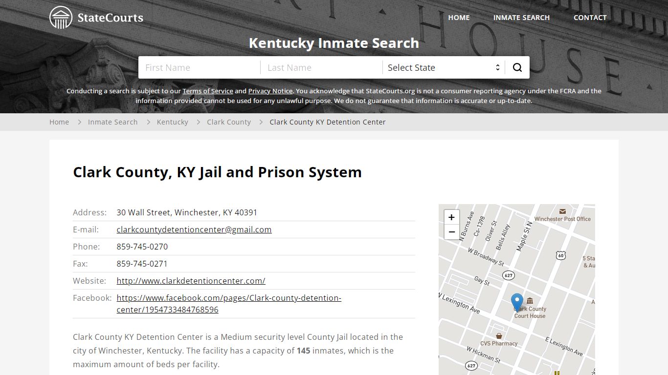 Clark County KY Detention Center Inmate Records Search, Kentucky ...